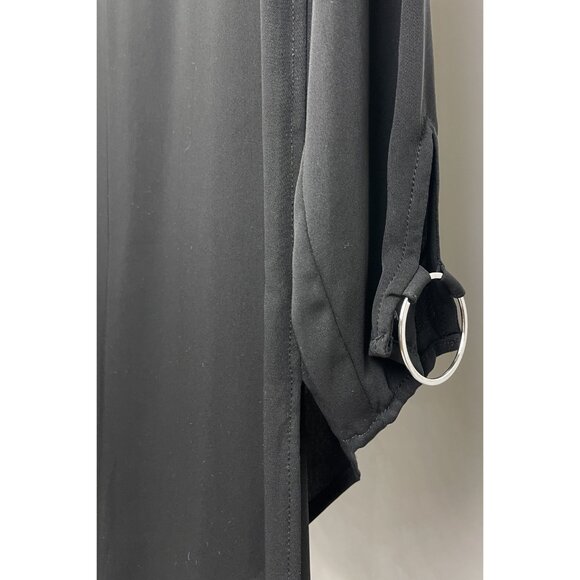 Zara Black Tunic Top Size XS Womens Blouse Long Sleeve Chiffon Assymetric - Picture 12 of 13